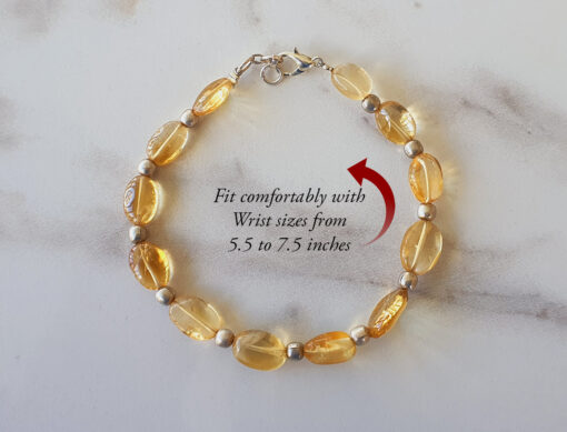 Citrine Oval Bracelet - D4 - For confidence and self-discipline