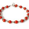 Coral Bracelet in pure silver - To Strengthens will power and gives energy to face challenges in life