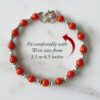 Coral Bracelet in pure silver - To Strengthens will power and gives energy to face challenges in life