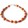 Cylindrical Coral with Rudraksha Beads Bracelet - For Strengthens will power and gives energy to face challenges in life