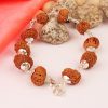 13 Mukhi Rudraksha Kamadeva Bracelet - Silver Caps