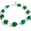 Emerald Bracelet in silver caps to overcome difficult & challenging situation