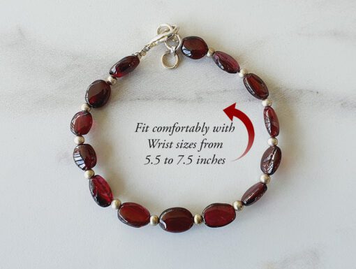 Garnet Oval beads bracelet To dispels sense of insecurity