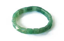 Green Jade Bracelet - Square Beads - To promotes love, trust and reliability