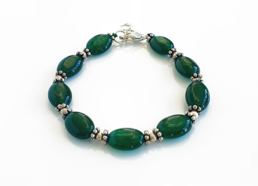 Green Onyx Oval Bracelet - D1 - To Promotes love and trust