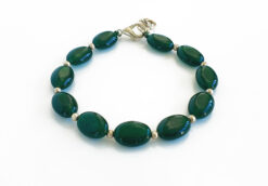 Green Onyx Oval Bracelet - D3 - To relieves stress & strengthens bone marrow