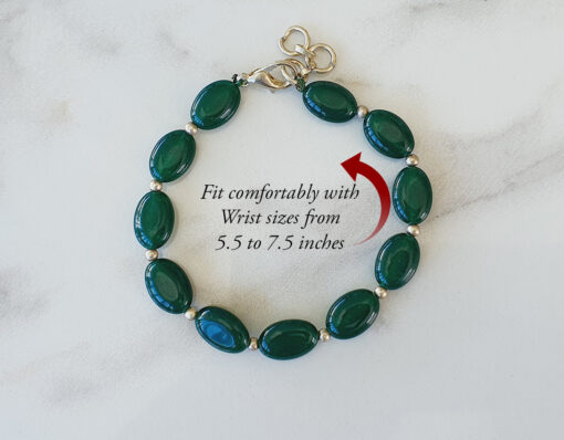 Green Onyx Oval Bracelet - D3 - To relieves stress & strengthens bone marrow