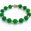 Green Onyx Round Bracelet with german silver balls to Promotes love and trust