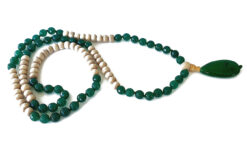 Green Onyx and Tulsi Beads Necklace - To relieves stress and enhances inner strength