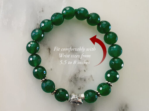 Green Onyx with Buddha Bracelet - to protect evil eyes and relieves stress