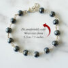 Hematite Bracelet in pure silver flower caps - To brings calmness, balance and clarity