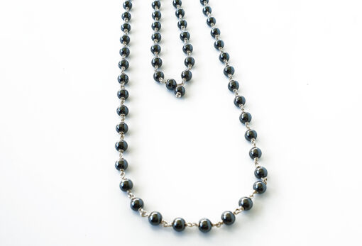 Hematite Necklace Mala - Silver To Bring us back to equilibrium