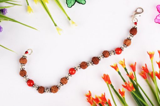 6 Mukhi Rudraksha Mars Bracelet - Coral To eliminating lethargy