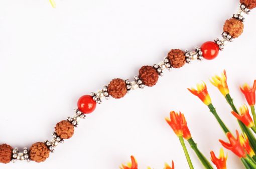 6 Mukhi Rudraksha Mars Bracelet - Coral To eliminating lethargy