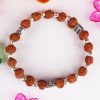 6 Mukhi Rudraksha Mars Double Turn Bracelet - Silver