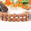 6 Mukhi Rudraksha Mars Double Turn Bracelet - Sandalwood in Silver Chakri