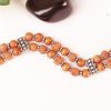 6 Mukhi Rudraksha Mars Double Turn Bracelet - Sandalwood in Silver Chakri