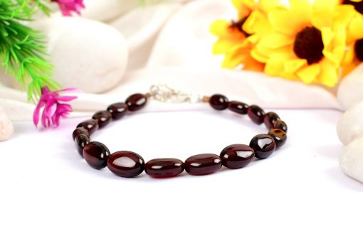 Gomed Bracelet Oval Beads