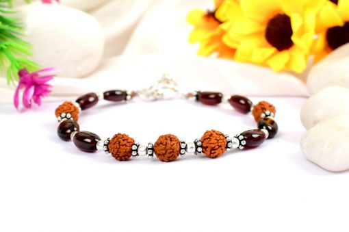 Rudraksha and Gomed Bracelet - 35 carats