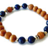 Lapis Lazuli and White Sandal Beads bracelet - for increasing awareness and spiritual connection