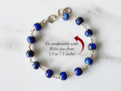 Lapis Lazuli in pure silver flower caps For enhancing love and fidelity