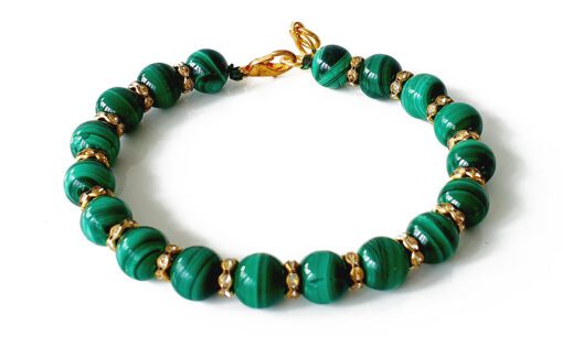 Malachite Bracelet - Gold Polish To expression of feelings and eliminates shyness