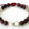 Moon stone and Red Tiger Eye beads Bracelet - for good fortune and success