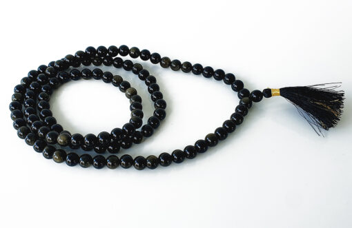 Obsidian Round Mala - To Promotes dispassion and inner centering