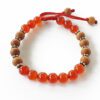 Orange Carnelian and White Sandal bracelet For strength and self-worth