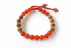 Orange Carnelian and White Sandal bracelet For strength and self-worth