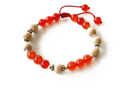 Orange Carnelian with Tulsi Bracelet For protection and happiness