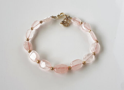 Oval Rose Quartz Bracelet - For feelings of compassion, love and harmony