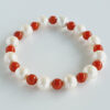 Pearl and Coral bead Bracelet To calms emotions and increases peace of mind