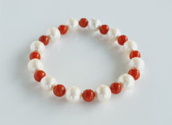 Pearl and Coral bead Bracelet To calms emotions and increases peace of mind