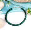 Emerald faceted bead bracelet