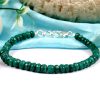 Emerald faceted bead bracelet