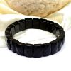 Black Jade rectangle Faceted Beads Bracelet -To eliminates fear and anger, helps to ground energies and heals emotionally