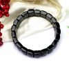 Black Jade rectangle Faceted Beads Bracelet -To eliminates fear and anger, helps to ground energies and heals emotionally