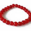 Red Agate Round Bead Bracelet - For protection and healing