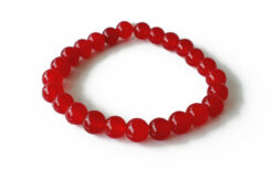 Red Agate Round Bead Bracelet - For protection and healing