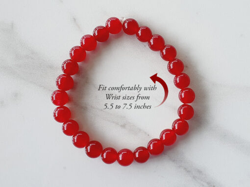 Red Agate Round Bead Bracelet - For protection and healing