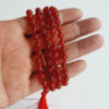 Red Carnelian Necklace - Round Mala - To brings good luck and opportunity