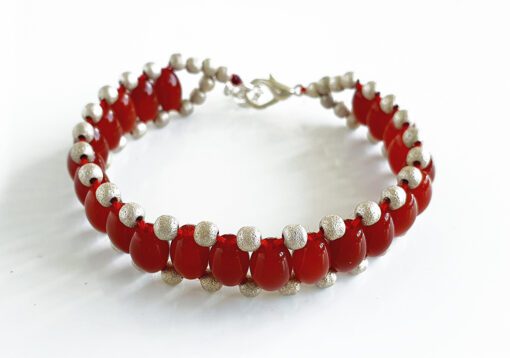 Red Carnelian drum shape bracelet - Design III To awakens talents