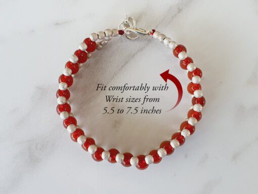 Red Carnelian drum shape bracelet - Design III To awakens talents