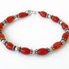 Red Carnelian drum shape bracelet - For bringing joy, confidence and happiness