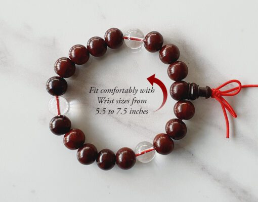 Red Sandalwood and Sphatik Beads bracelet To harmonize the aura and remove negative energy