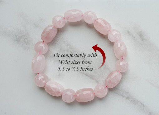 Rose Quartz Bracelet - Faceted - To open the heart and connect to the energy of love