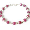 Ruby faceted Bracelet in Silver caps - To Empowers with energy, vitality and will power