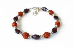 Rudraksha Garnet Bracelet - To inspires love and passion