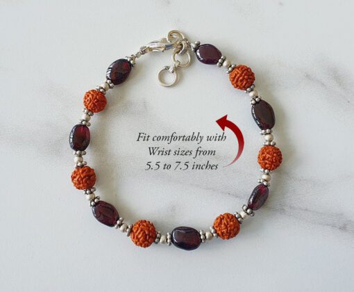 Rudraksha Garnet Bracelet - To inspires love and passion